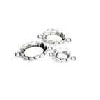 925 Sterling Silver Oval Bezel Cups with 2 loops size 8x10 - 18x25 mm, Setting, Silver bezel cup, Oval Bezel cup, Jewelry making - 1 piece