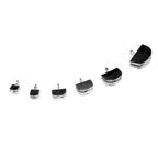 925 Sterling Silver Pinch End Caps size 4.0, 4.5, 7.0, 8.0, 9.5, 14.0 mm, silver end caps, flat end cap, Jewelry making - 1 pair (2 piece)