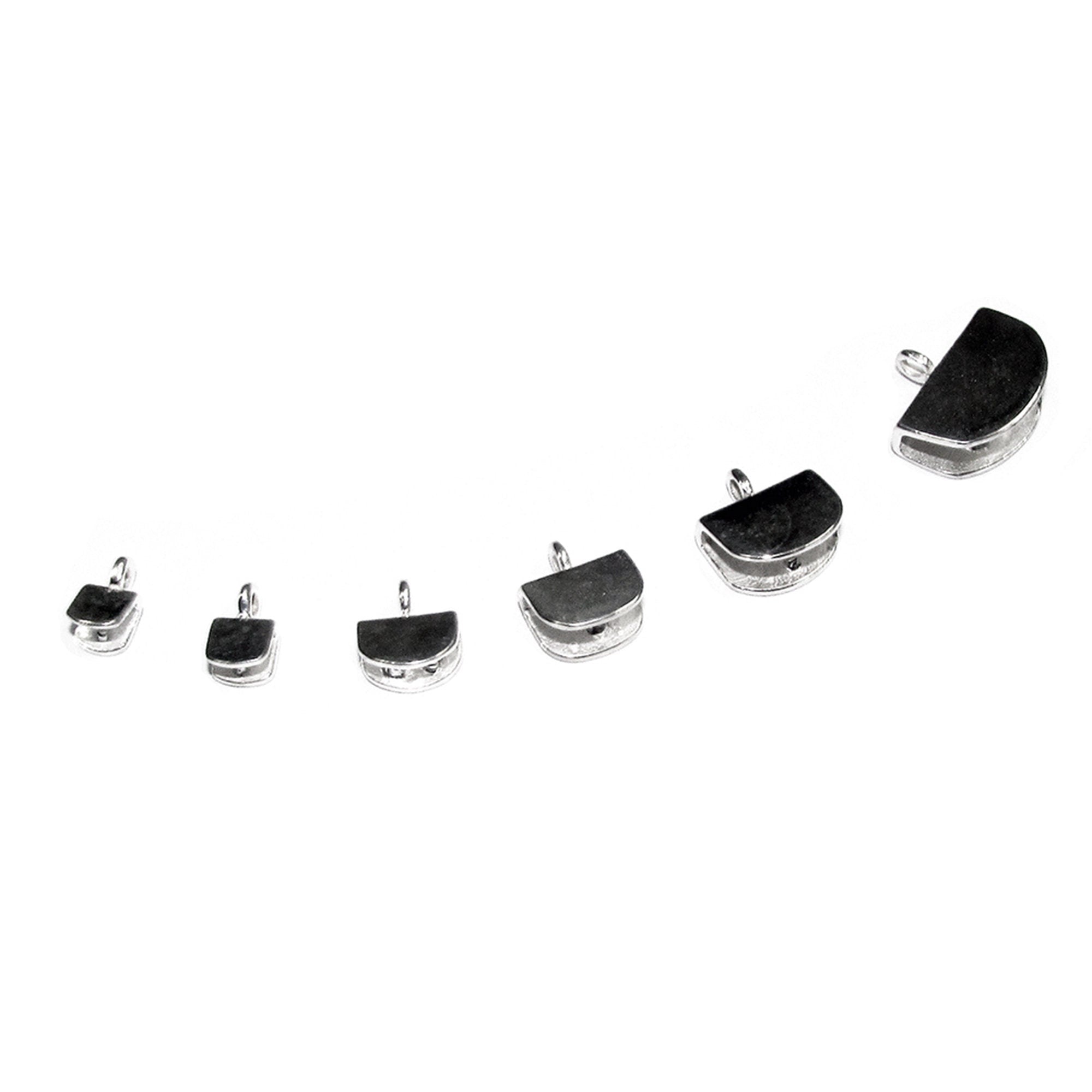 925 Sterling Silver Pinch End Caps size 4.0, 4.5, 7.0, 8.0, 9.5, 14.0 mm, silver end caps, flat end cap, Jewelry making - 1 pair (2 piece)