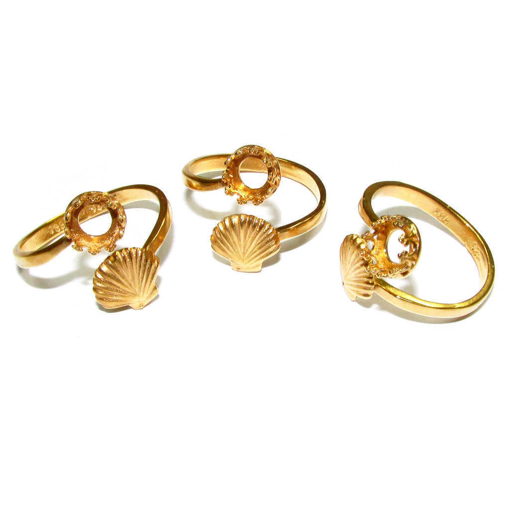 14K Yellow gold filled open blank ring with bezel cup 6 mm, base ring, Gold filled, bezel cup, Jewelry making, Setting - 1 piece