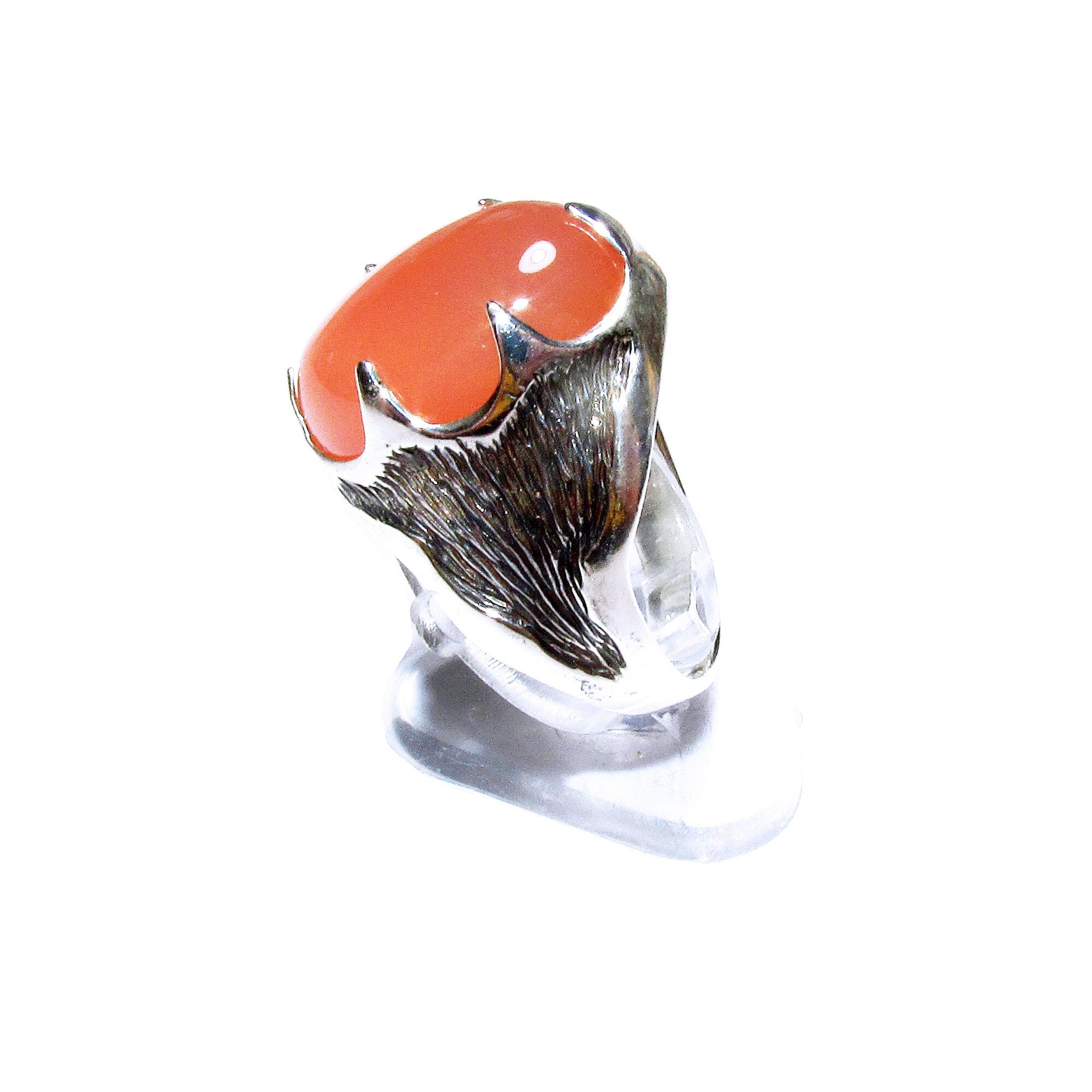 Statement Chalcedony ring 925 sterling silver size 7 1/2, Handmade ring, single copy, 925 sterling silver, Natural Chalcedony, gemstone