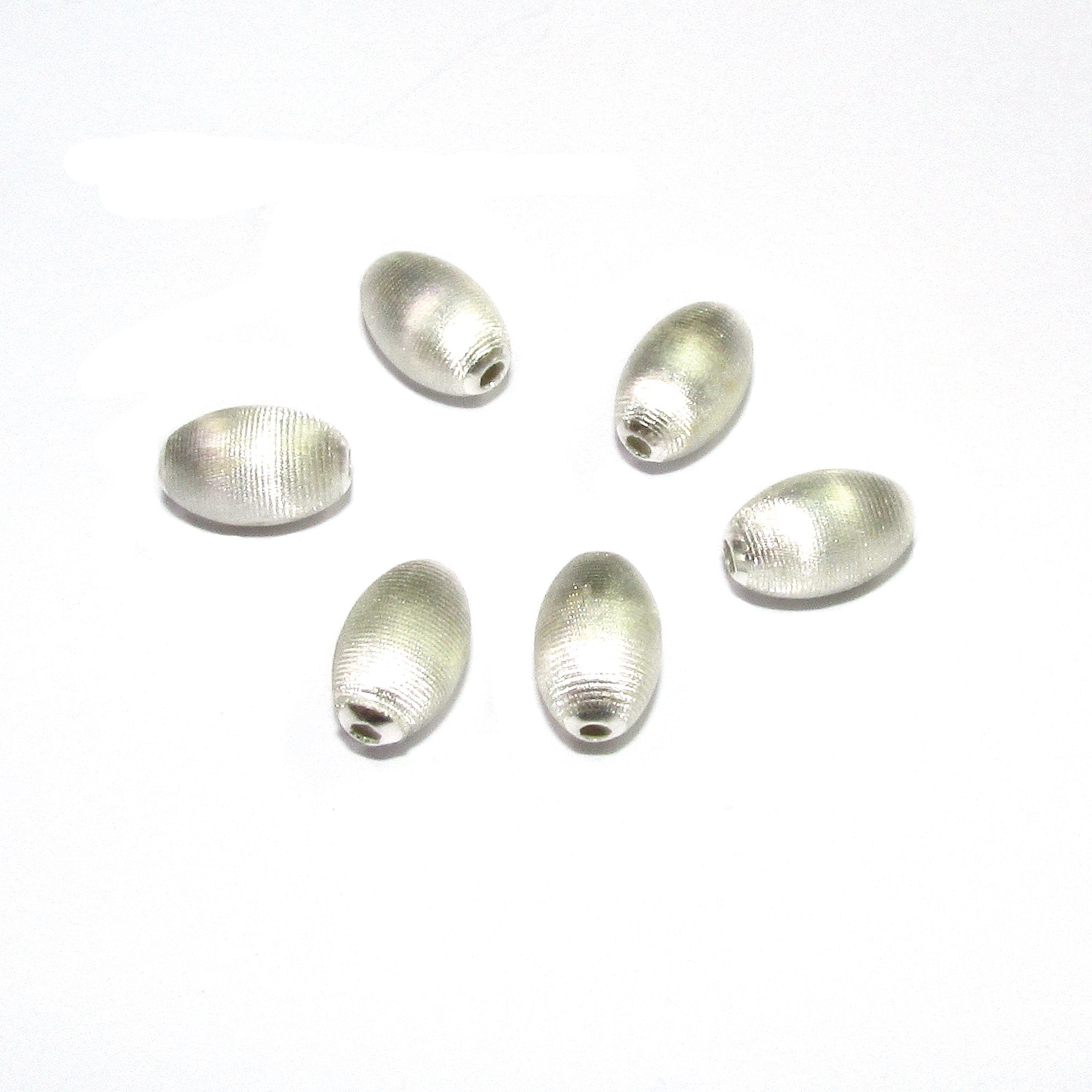 925 Sterling Silver Oval Sandblasted Beads size 6x10 mm, Sandblasted beads, Satin finish Beads, Spacer Oval Beads, Jewelry making - 1 piece
