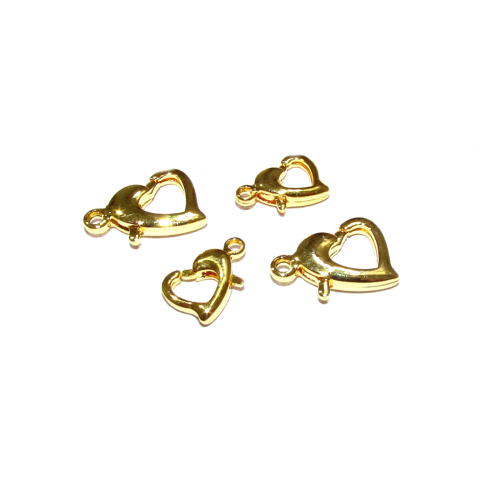 14K Yellow Gold Filled Spring Heart Clasp size 10, 12 mm, Clasp gold filled, 14K Yellow gold filled, Jewelry making, Heart Clasp - 1 piece