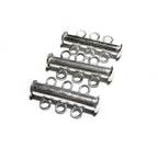 925 Sterling Silver Tube Bar Clasp 3-Hole size 4.3x22 mm, Silver Clasps, Slide Clasps, Sterling silver, Jewelry making, Tube clasp - 1 piece