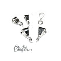 925 Sterling Silver smooth Pendant Bail sizes 8.0x2.7, 9.0x5.0 mm with open Ring, Bail with ring, Jewelry making, Bail silver - 1 piece