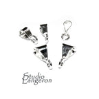 925 Sterling Silver smooth Pendant Bail sizes 8.0x2.7, 9.0x5.0 mm with open Ring, Bail with ring, Jewelry making, Bail silver - 1 piece