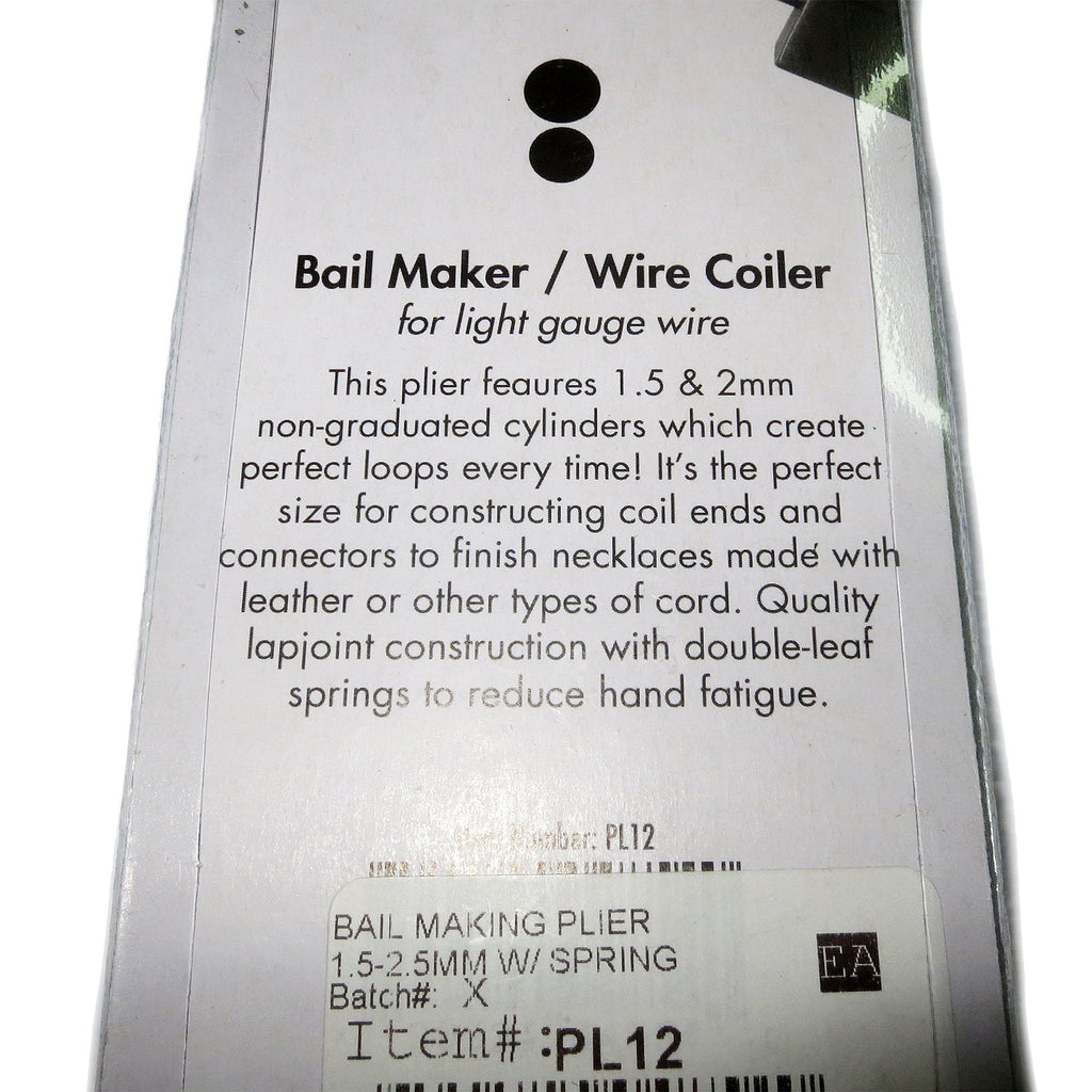 Bail Making Pliers sizes 1.5-2.5mm for Jewelry Making PL12, BeadSmith, Length 140 mm (5.5 inch), Jewelry making  - 1 piece