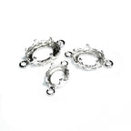 925 Sterling Silver Oval Bezel Cups with 2 loops, model 1231HH, sizes 8x10-13x18mm, Setting silver, Oval bezel cup, Jewelry making - 1 piece