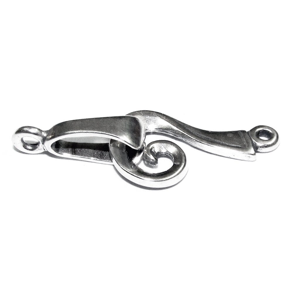925 Sterling Silver Large Hook Eye Clasps, Silver clasp, Jewelry making, Hook eye clasp, Clasps, Sterling silver, 925 Silver clasp - 1 piece