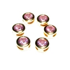 14K yellow gold filled decorative round beads with rose topaz size 5.4x3.2 mm, Jewelry making, Gold filled beads, rose topaz - 1 piece