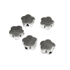 925 Sterling silver flower flat bead size 6.2x2.2 mm, Flower cast bead for bracelet, Jewelry making, silver flower beads - 1 piece
