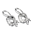 8 mm 925 sterling silver blank earrings with bezel cup and closed ring, Jewelry making, Setting, bezel cup, base earrings - 1 pair (2 piece)