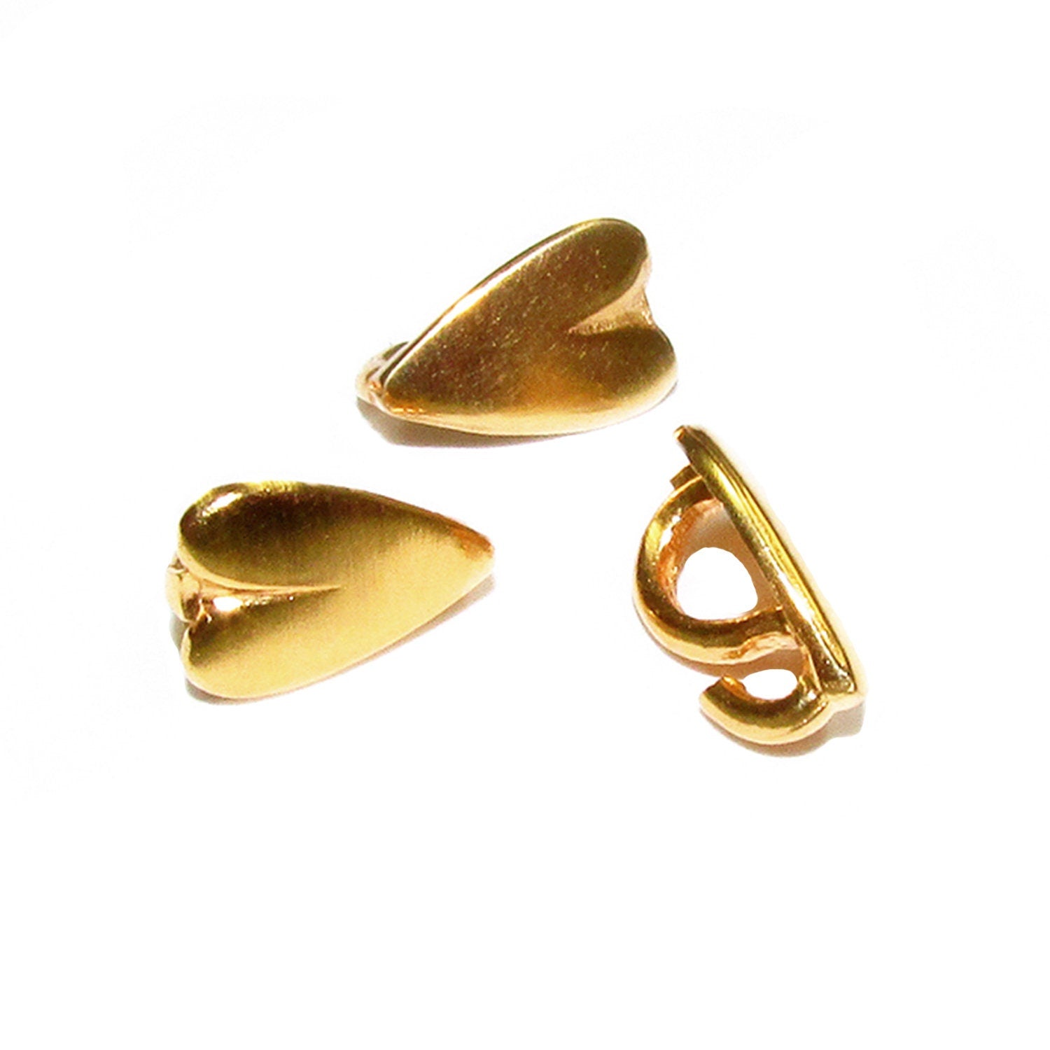 14K Yellow Gold Filled Teardrop Heart Bails with Hidden Loop sizes 8.0x5.5 mm, Gold filled Bail, Jewelry making, Bail finding - 1 piece