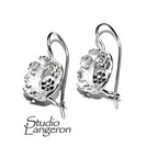 8 mm 925 sterling silver blank earrings with bezel cup, Jewelry making, Setting, bezel cup, base earrings, Earrings - 1 pair (2 piece)
