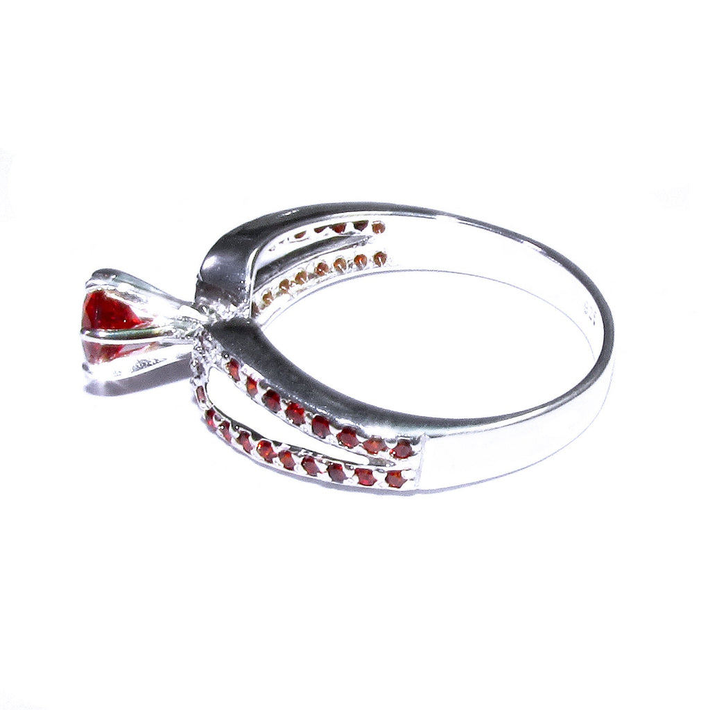 Garnet ring 925 sterling silver size 8, handmade ring, single copy, sterling silver, Garnet, 925 silver ring, gemstone, Gift ring, red ring