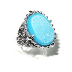 Druse agate ring 925 sterling silver size 8 1/2, Handmade ring, single copy, sterling silver, Druse agate, silver ring, Statement ring