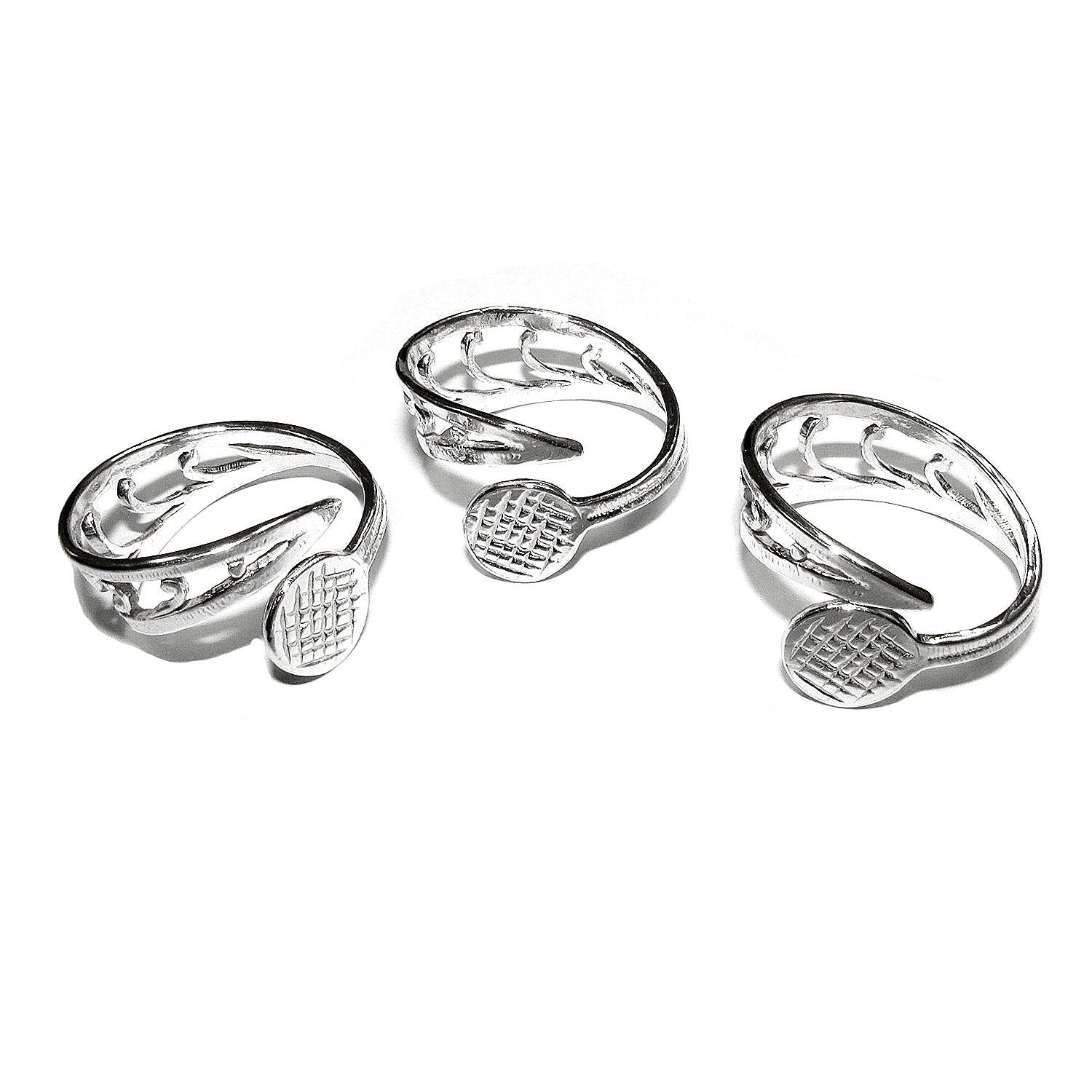 925 sterling silver open blank ring with a platform for gluing size 9 mm, silver ring, base ring, Setting, Jewelry making, gluing - 1 piece