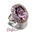 Statement Amethysts ring 925 sterling silver size 8 1/2, Handmade ring, single copy, sterling silver, Amethysts, silver ring, Amethyst ring
