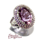 Statement Amethysts ring 925 sterling silver size 8 1/2, Handmade ring, single copy, sterling silver, Amethysts, silver ring, Amethyst ring