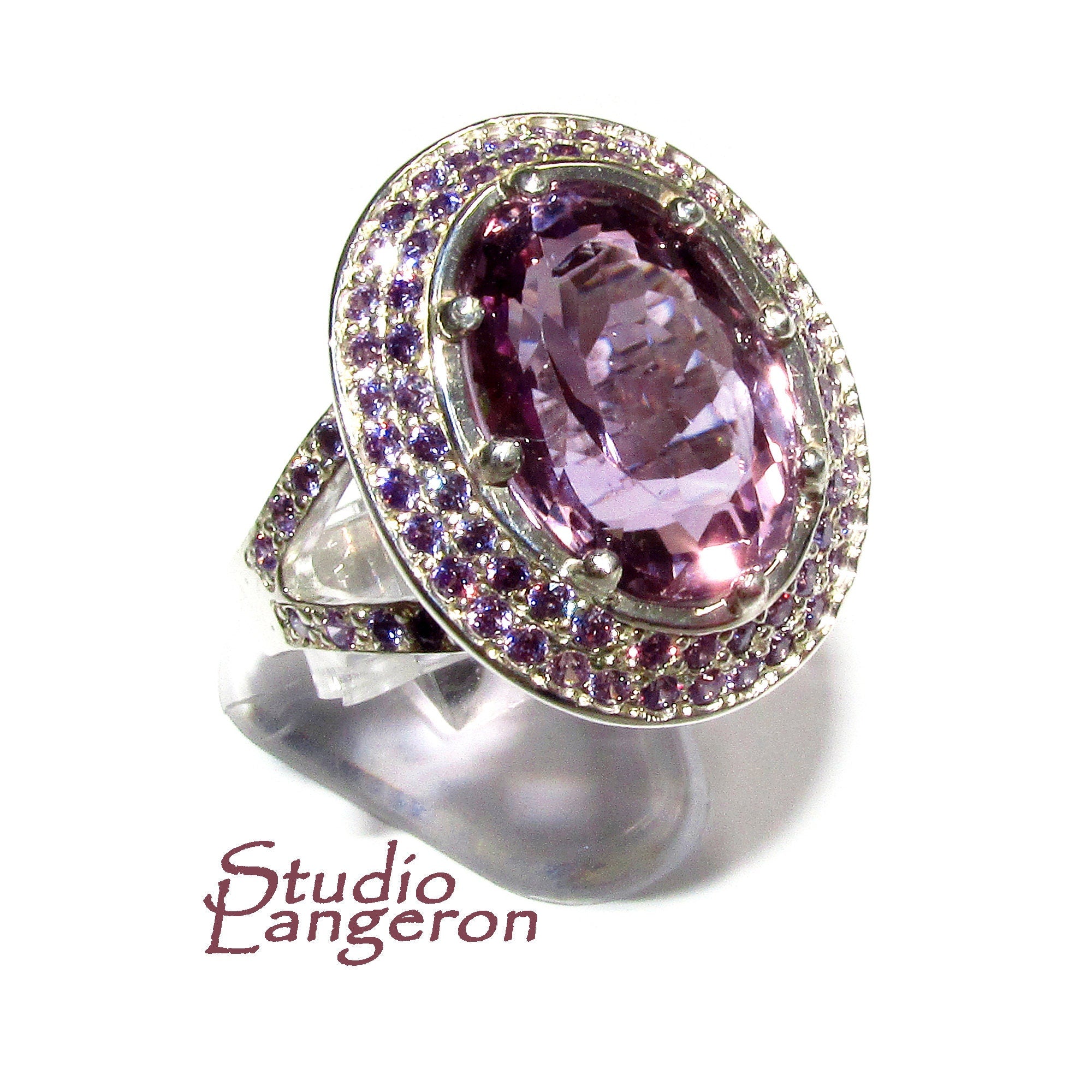 Statement Amethysts ring 925 sterling silver size 8 1/2, Handmade ring, single copy, sterling silver, Amethysts, silver ring, Amethyst ring