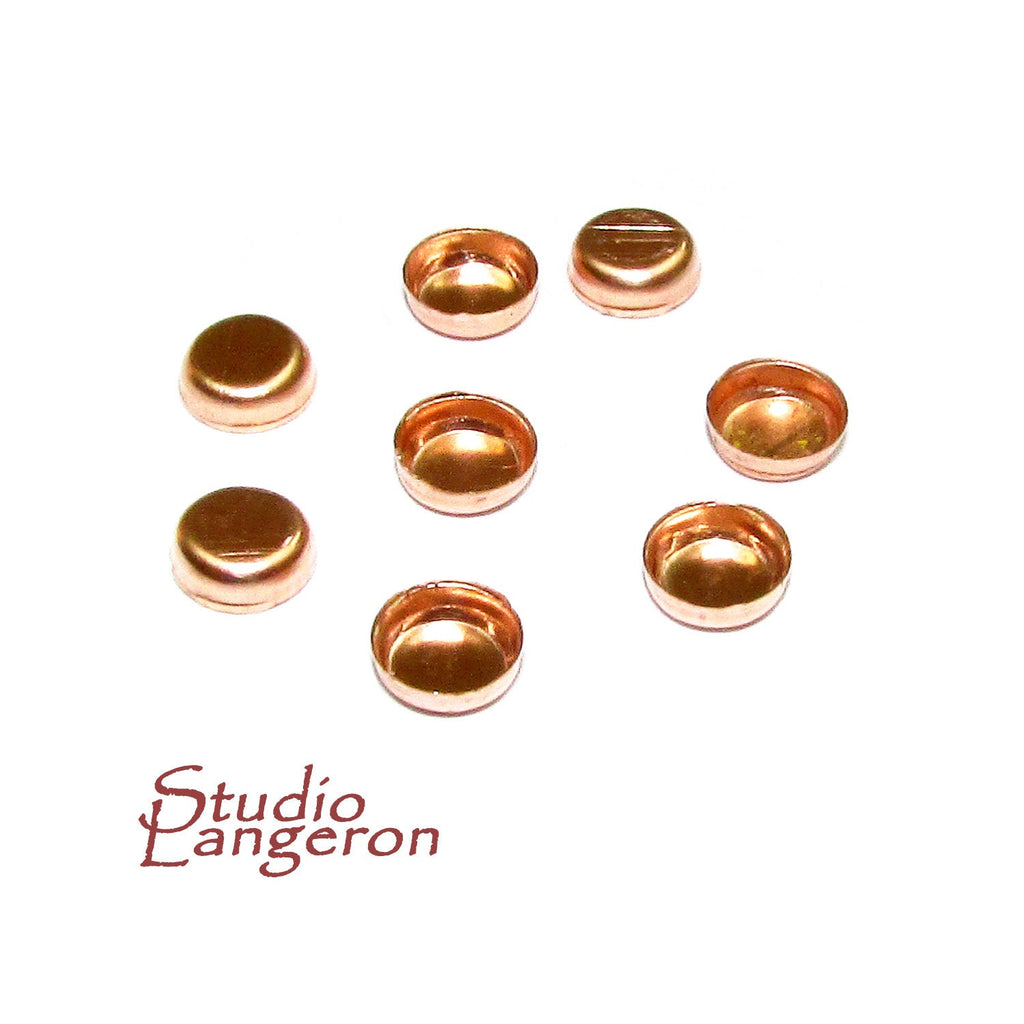 10 pcs 4.0 mm size 14K Rose gold filled Round Bezel Cup, Mounting, Gold Filled bezel cup, Round bezel cups, Setting, Jewelry making,