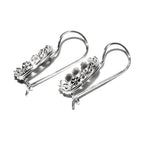 10x14 mm size 925 sterling silver blank earrings with bezel cup, Jewelry making, bezel cup, Setting, 925 Sterling silver - 1 pair (2 pieces)