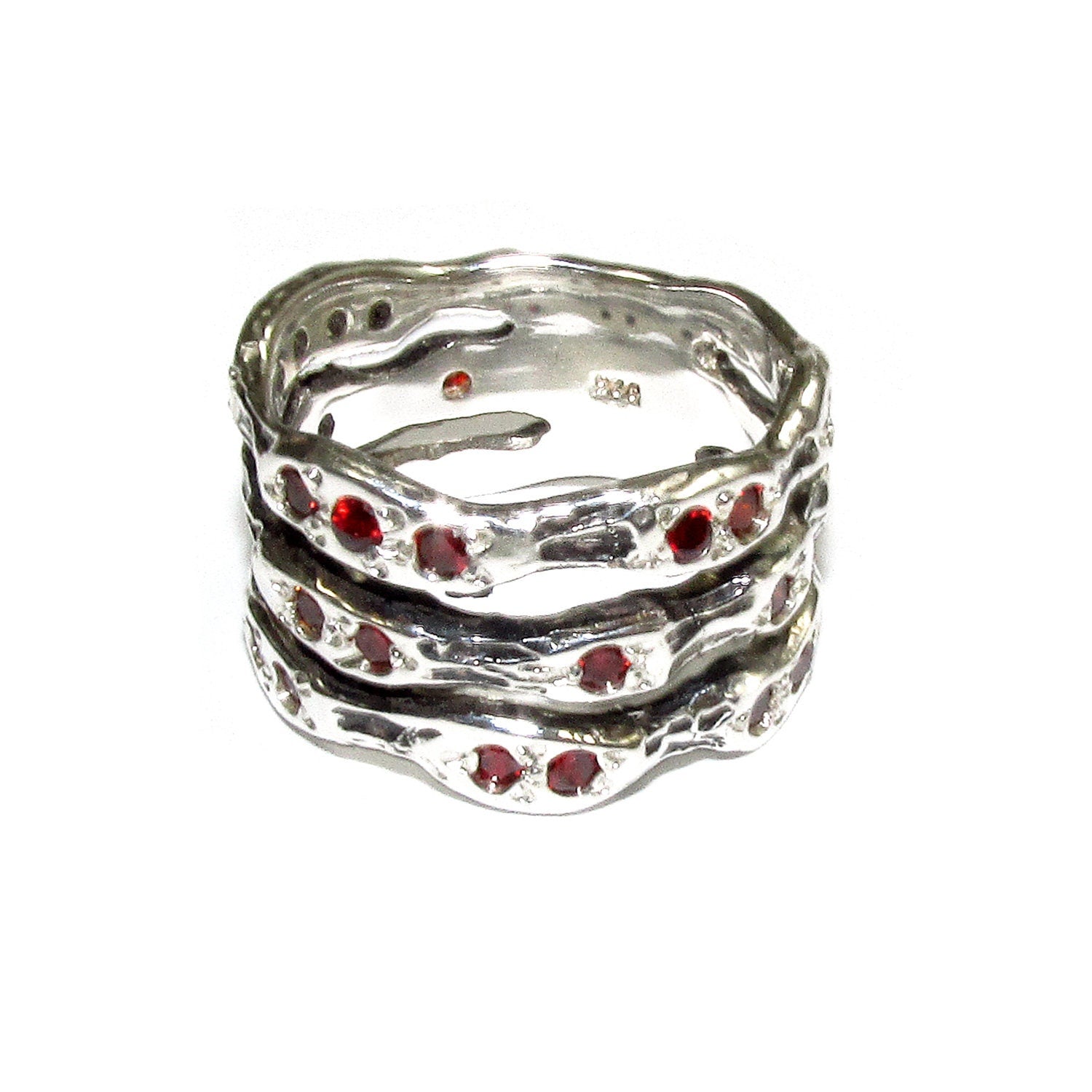 Statement Garnet ring 925 sterling silver size 7, Handmade ring, single copy, sterling silver, Garnet ring,  silver ring, red gemstone