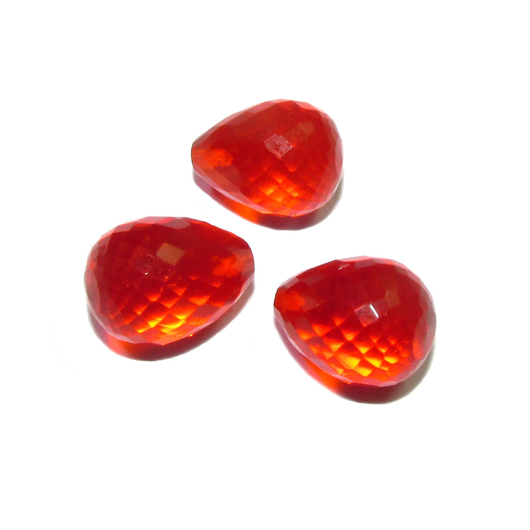 Natural Hessonite Teardrop faceted Beads size 13x10 mm, Hessonite Gemstone, Jewelry making, Natural Gemstone Teardrop beads - 1 piece