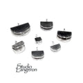 925 Sterling Silver Pinch End Caps size 4.0, 4.5, 7.0, 8.0, 9.5, 14.0 mm, silver end caps, flat end cap, Jewelry making - 1 pair (2 piece)