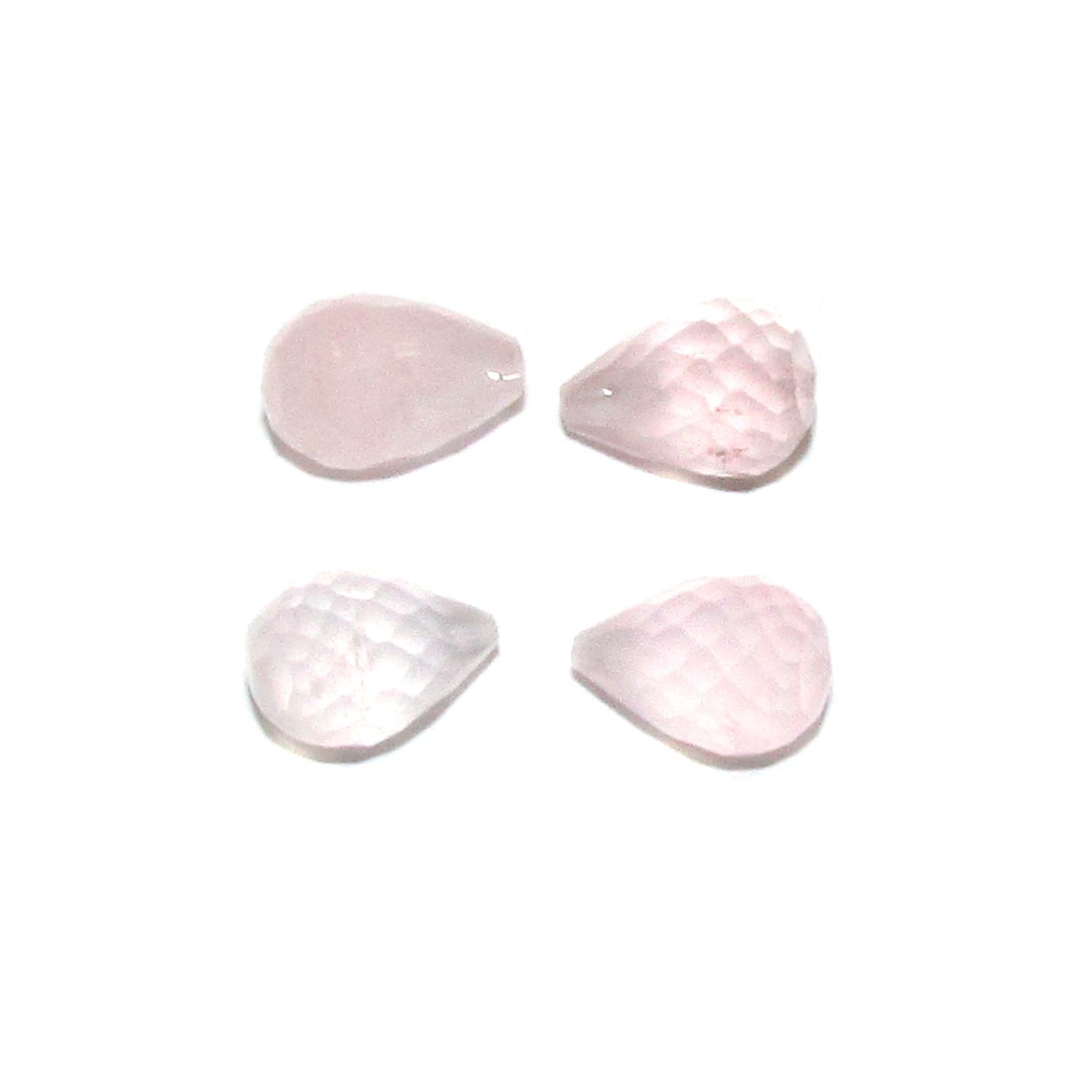 Natural Rose quartz Teardrop faceted Small Beads size 6x9 mm, Rose quartz Gemstone, Matched Half Drilled Beads, Jewelry making - 1 piece