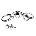 925 Sterling silver blank ring with bezel cup 8x10 mm size 4, 5, 6, 7, 8, 9, 10, 11, Jewelry making, bezel cup, base ring, Setting - 1 piece