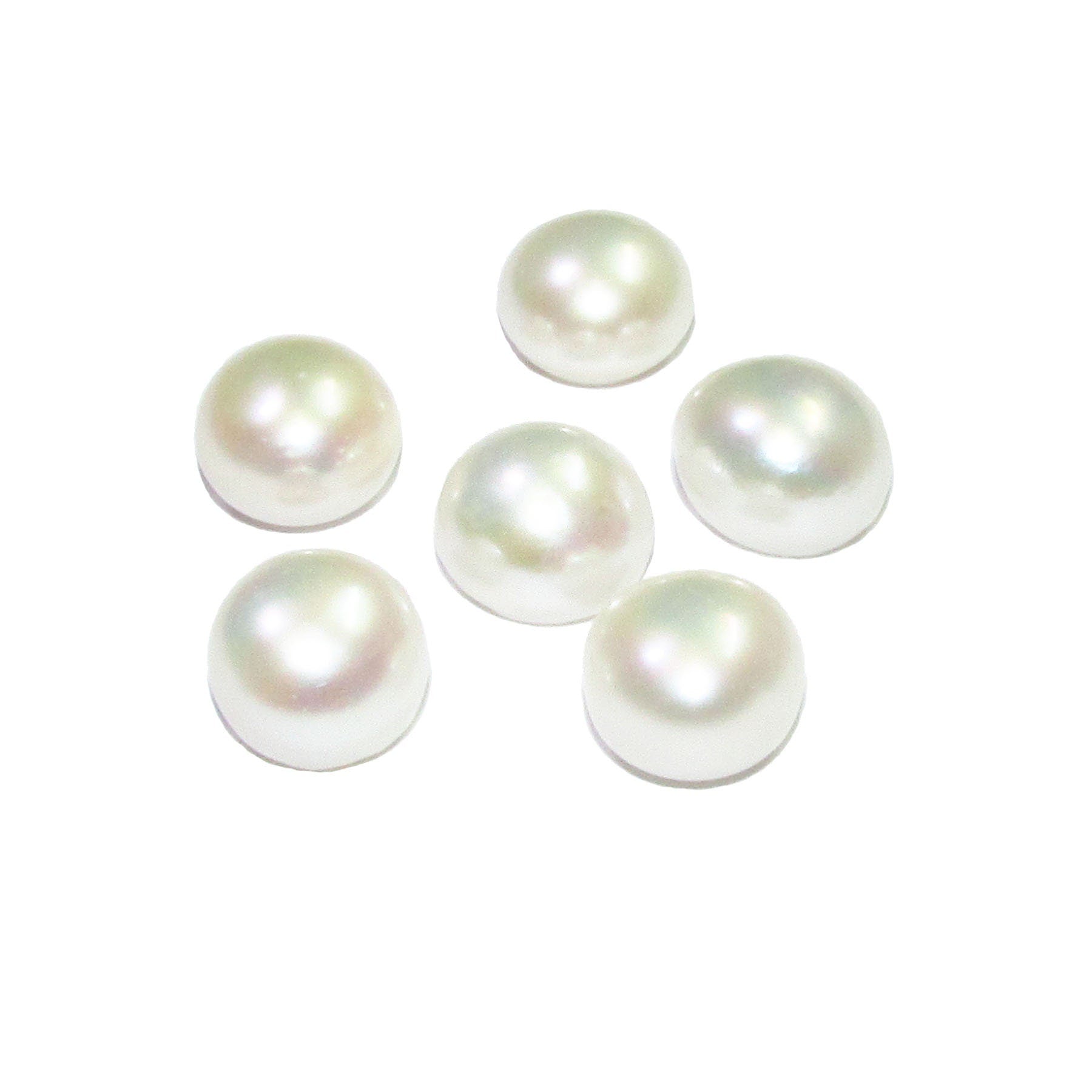 11 mm White pearls half-drilled Cabochon, Natural Pearl, White pearls Gemstone, Round pearl, Jewelry making, ring, earrings - 1 piece