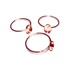 14K Rose gold filled blank ring with bezel cup 6x8 mm size 4, 5, 6, 7, 8, 9, 10, 11, Base ring, Bezel cup, Jewelry making - 1 piece