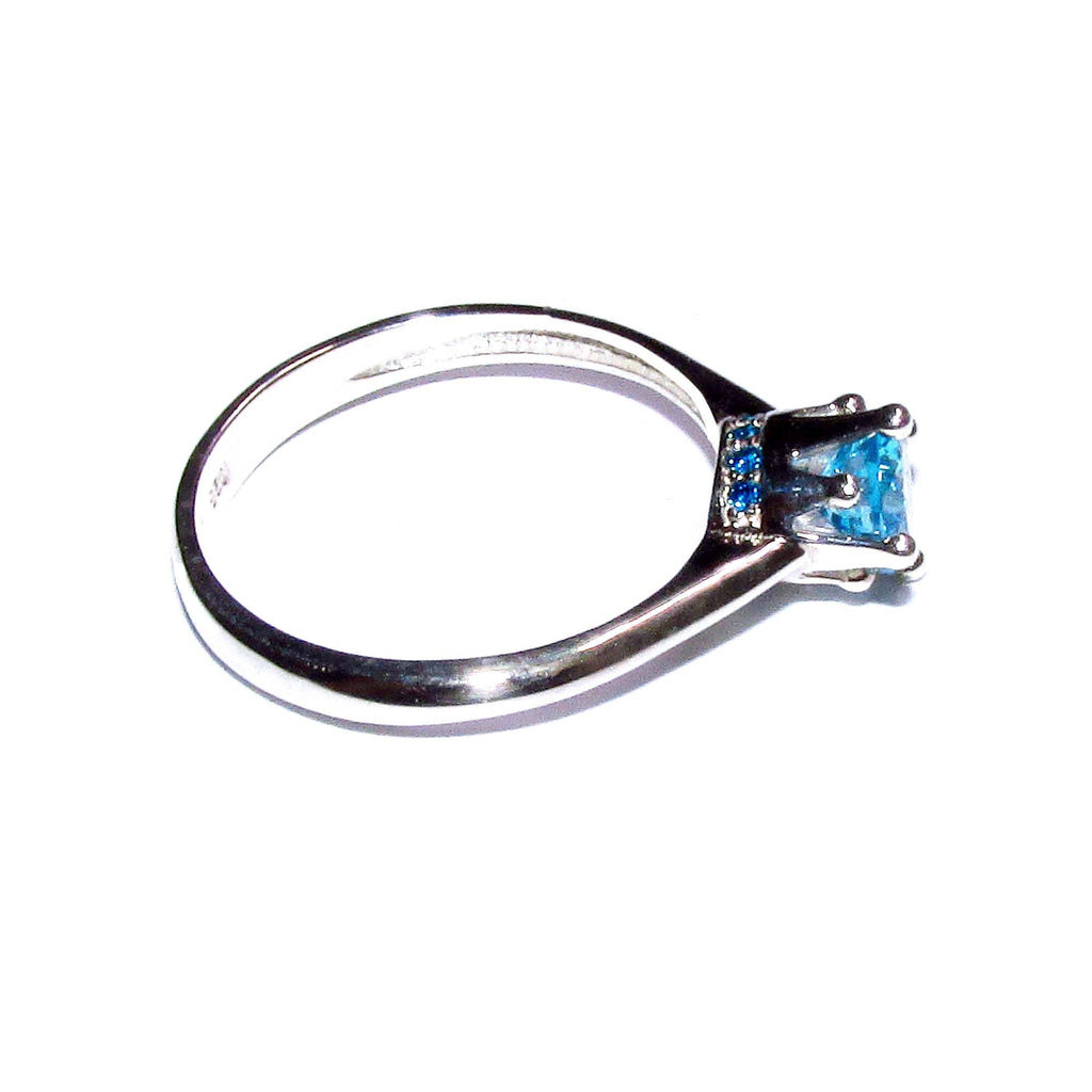 Blue topaz ring 925 sterling silver size 9, Handmade ring, single copy, sterling silver, Blue topaz ring, silver ring, gemstone, blue ring