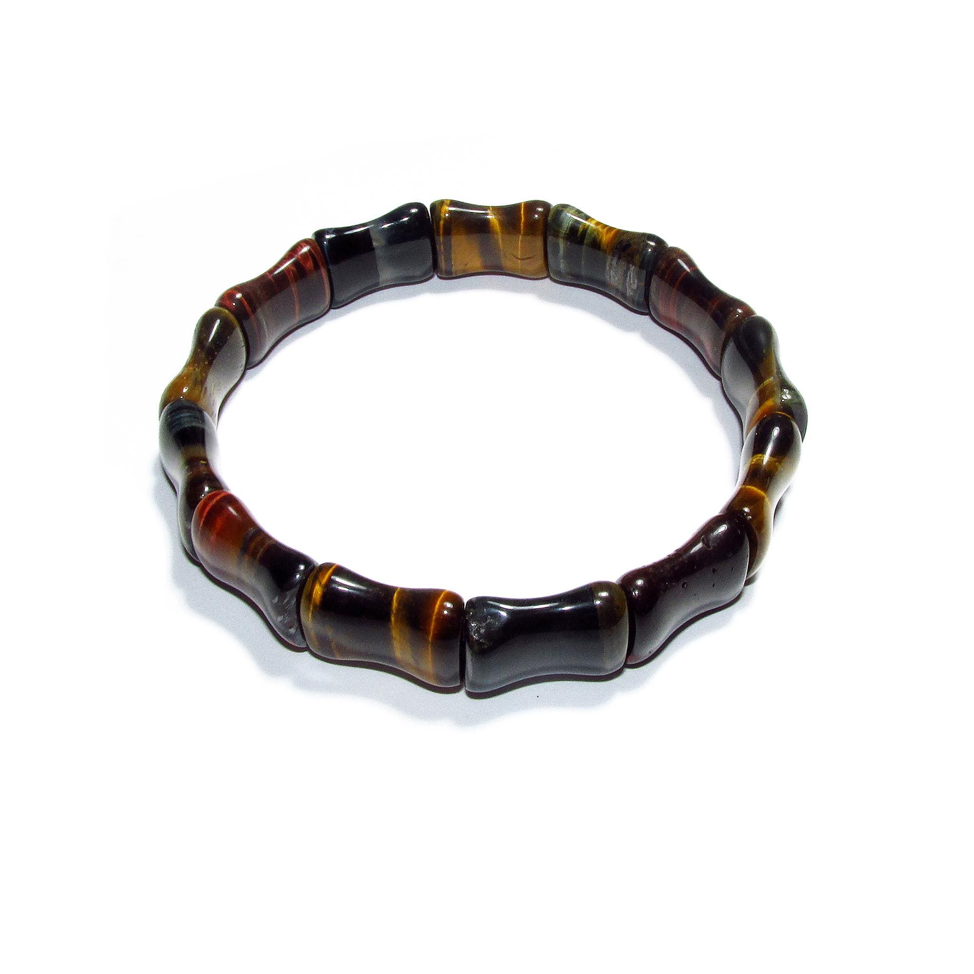 Natural Stone Tiger Eye Square Beads Bracelets, Faceted Rectangle Strand Bangle For Men, Women, Gemstone, Jewelry Gifts, Tiger Eye