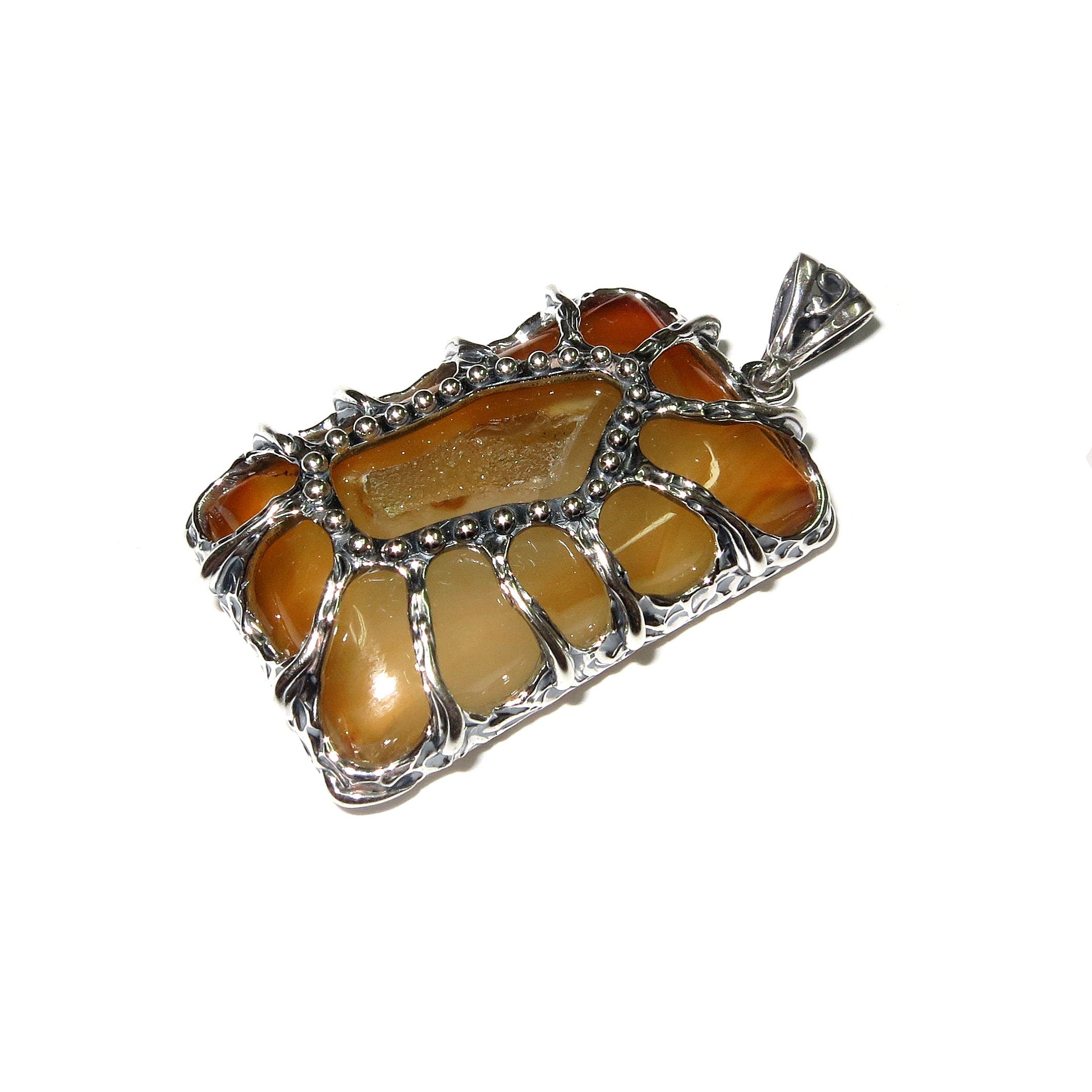 Druze agate brown pendant 925 sterling silver size 3.5x2.5 cm, Agate pendant, single copy, Druse Agate, Handmade pendant, Brown, Gemstone