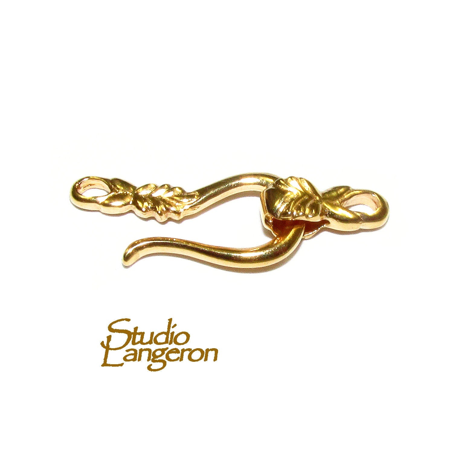 14K Yellow Gold filled Hook Eye Clasps Large, Gold Filled Hook Eye clasp, Jewelry making, 14K Gold Filled clasp, Gold Filled - 1 piece