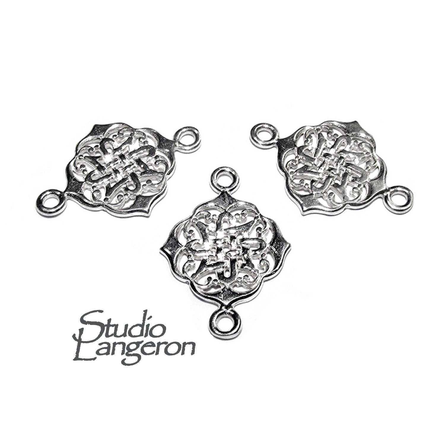 925 Sterling silver connector size 25x14 mm, Silver link component, Jewelry connector, Silver 925, Link, Connector, Jewelry making - 1 piece