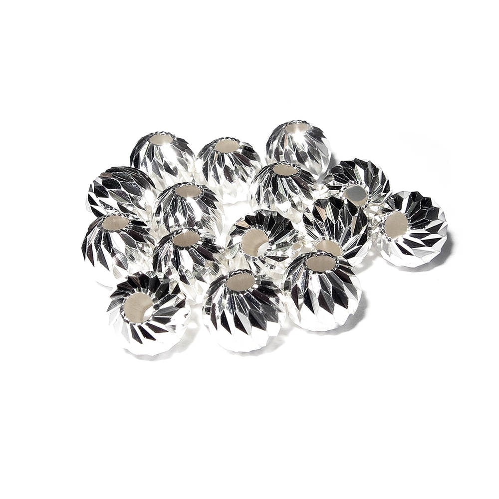 925 sterling silver diamond cut shiny beads size 6 mm, round beads, Jewelry making, silver beads, diamond cut, silver findings - 1 piece