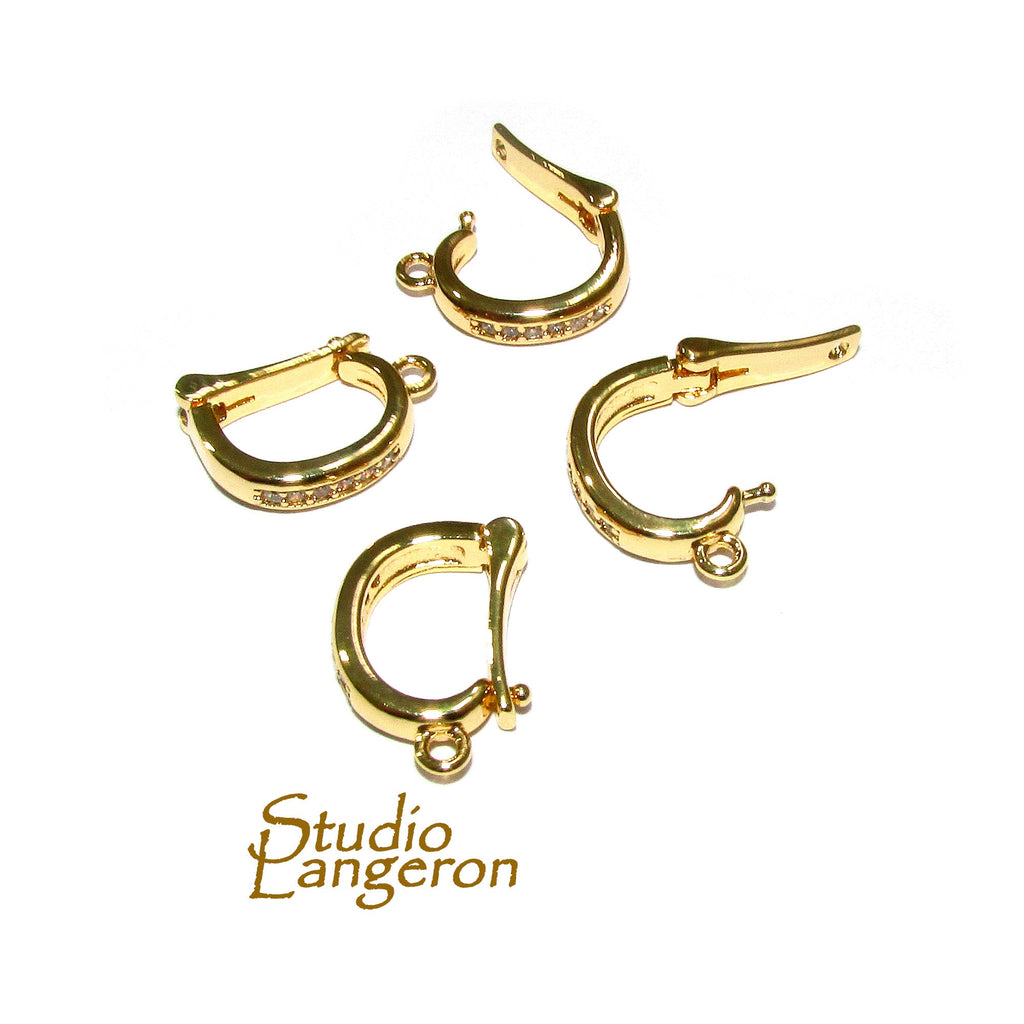 14K Yellow gold filled Pendant Bail with button size 14.0x10.0, 11x6.5, 10x7mm, Jewelry making, bail with loop, Bail gold filled - 1 piece