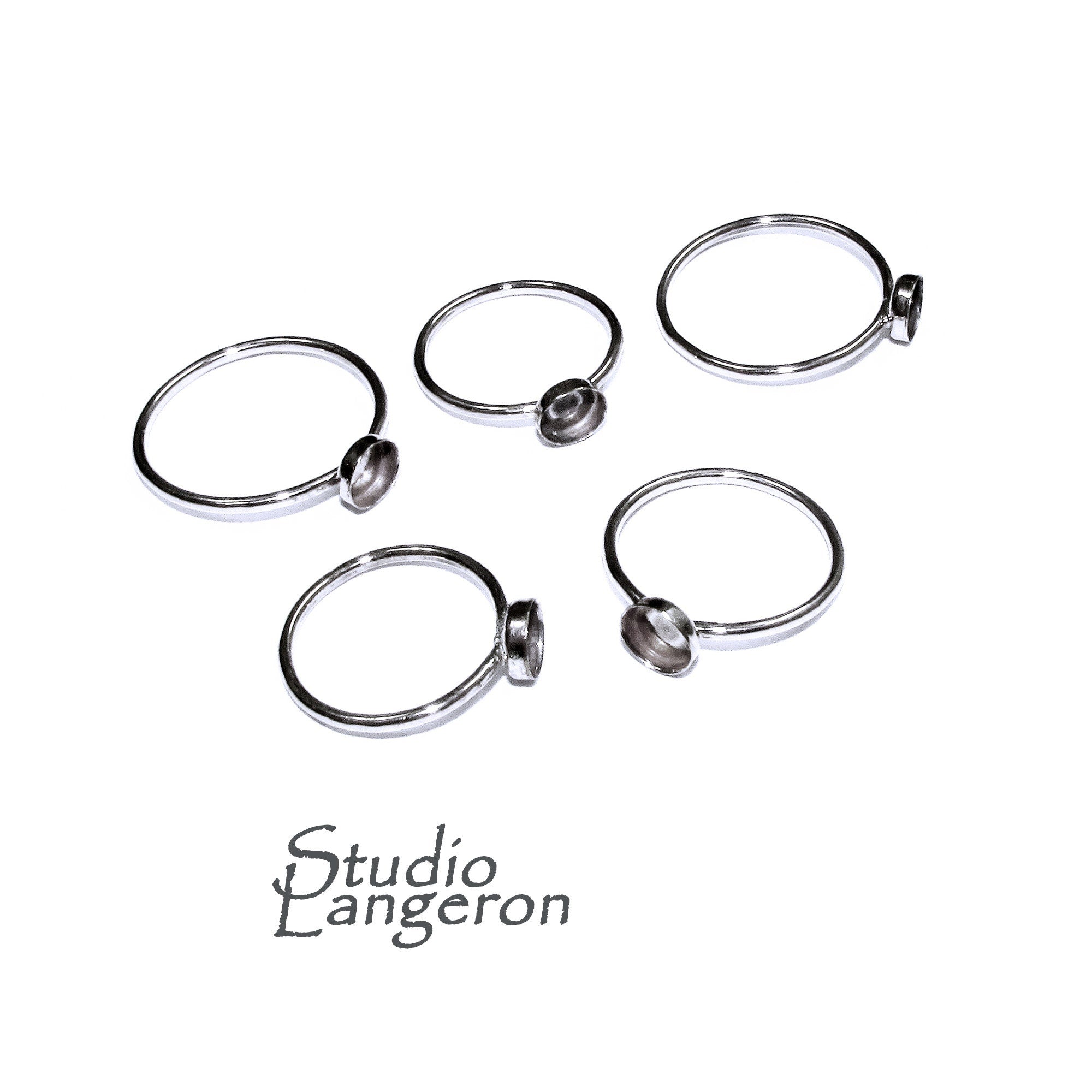 925 sterling silver blank ring with bezel cup 3 mm size 4, 5, 6, 7, 8, 9, silver ring, bezel cup, base ring, ring mounting - 1 piece