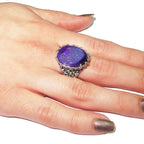 Druse agate ring 925 sterling silver size 8 1/2, Handmade ring, single copy, sterling silver, Druse agate, silver ring, Statement ring