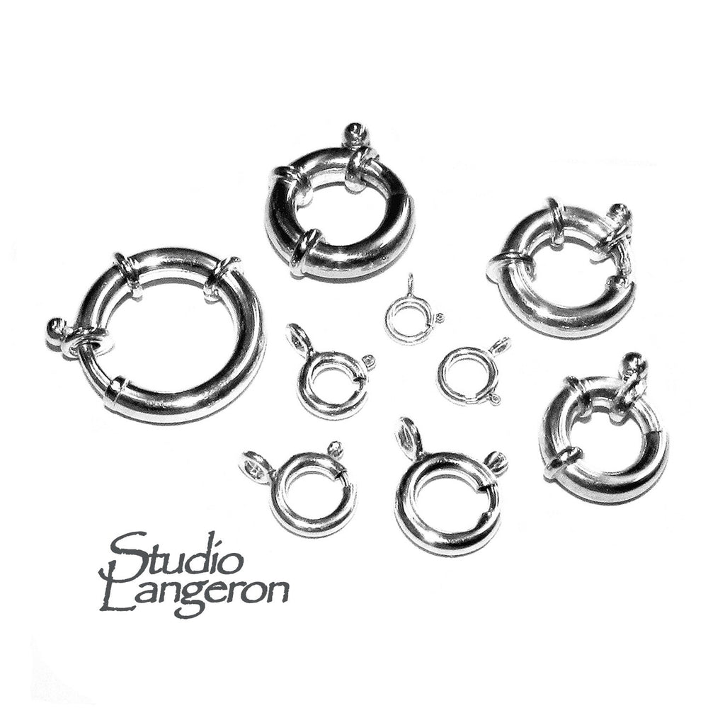 925 Sterling Silver Spring ring Clasps sizes 5-25 mm, Spring ring clasp, Jewelry making, Sterling silver, 925 Silver clasp, Clasp - 1 piece