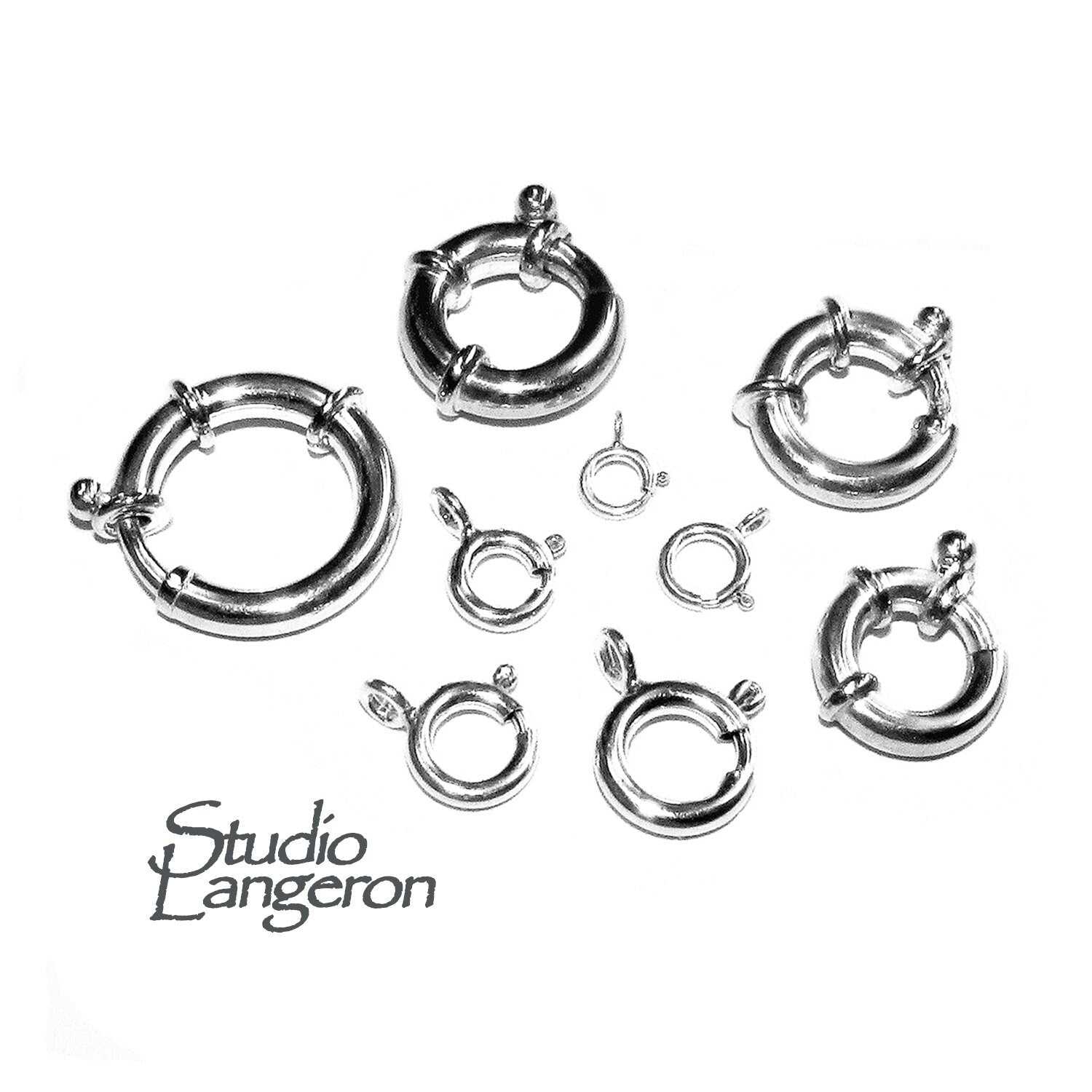 925 Sterling Silver Spring ring Clasps sizes 5-25 mm, Spring ring clasp, Jewelry making, Sterling silver, 925 Silver clasp, Clasp - 1 piece