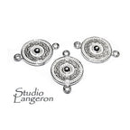 925 Sterling silver connector 1.5x1.5 cm, silver connector 8193, Link connector, Connector, Connector findings, Jewelry making - 1 piece