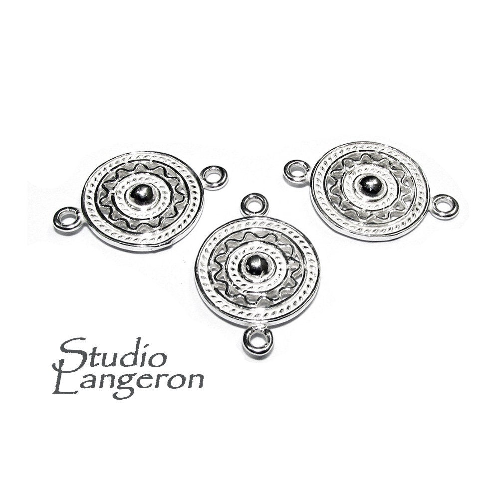 925 Sterling silver connector 1.5x1.5 cm, silver connector 8193, Link connector, Connector, Connector findings, Jewelry making - 1 piece
