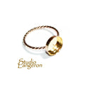 14K Yellow gold filled twisted blank ring with bezel cup 10mm size 4 - 11, Jewelry making, Mounting ring, bezel cup, setting - 1 piece