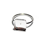 925 sterling silver blank ring with bezel cup 10x10mm size 4, 5, 6, 7, 8, 9, 10, 11, silver ring, bezel cup, setting, base ring - 1 piece