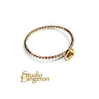 14K Yellow gold filled twisted blank ring with bezel cup 5mm size 4 - 11, Jewelry making, Mounting ring, bezel cup - 1 piece