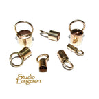 14K Gold filled tube End Caps sizes 0.6-6.6 mm, Tube end caps, Gold filled end cap, Jewelry making, 14K Gold Filled,  - 1 pair (2 piece)